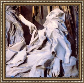 Saint Cosmas And Saint Damian Salvaged Framed Paintings - The Ecstasy of Saint Teresa [detail] by Gian Lorenzo Bernini